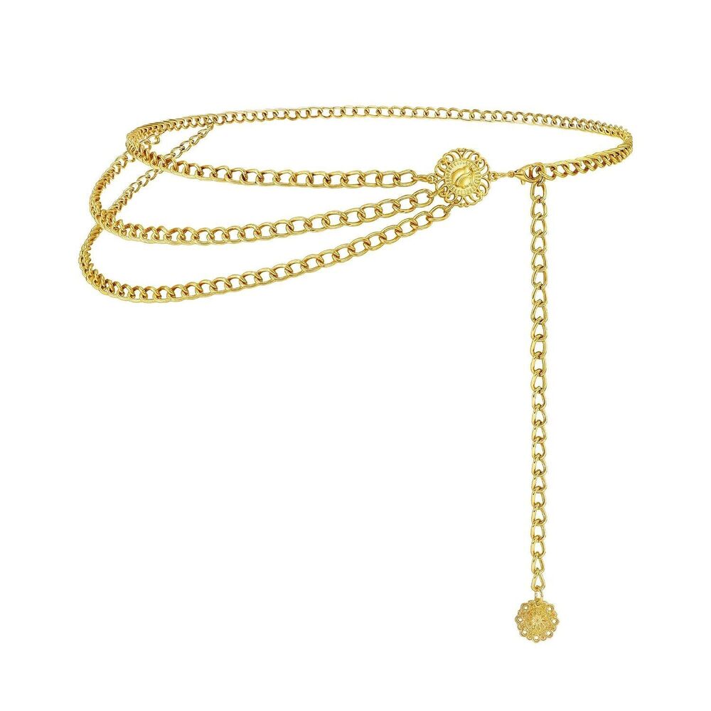 Multilayer Chain Belt for Women Gold Adjustable